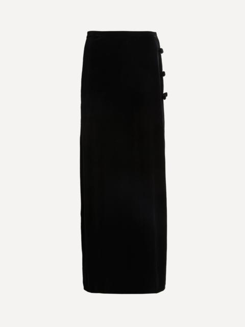 Velvet Small Bow Maxi-Skirt