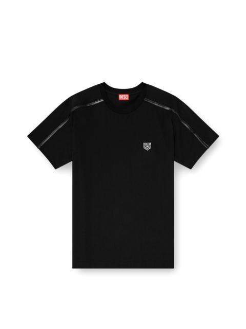 Diesel T-SHIRT WITH CONTRAST TRIMS AND LOGO PATCH