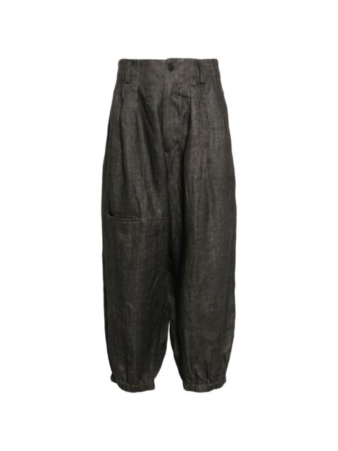 tapered linen trousers