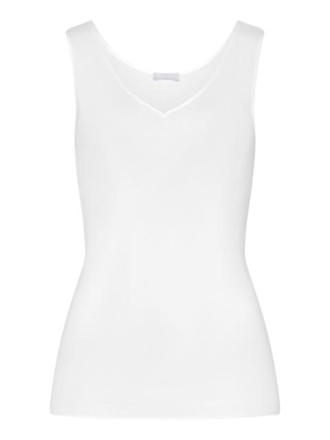 HANRO Cotton Seamless V-Neck Cotton Tank Top