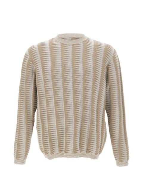 EMPORIO ARMANI jacquard two-tone sweater