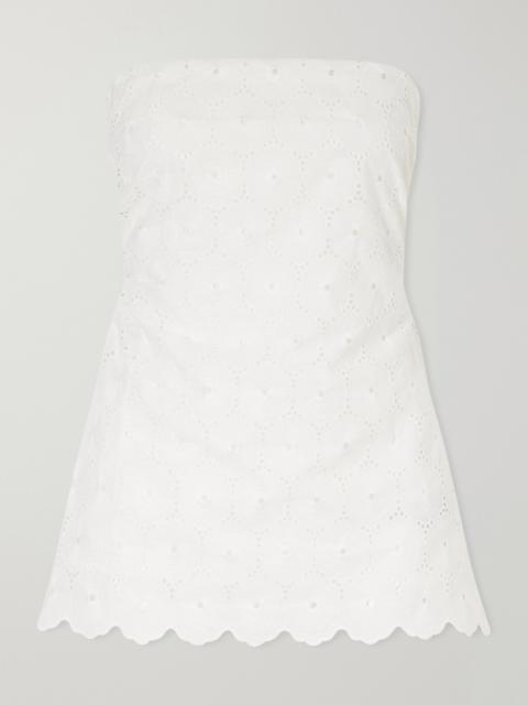 FAITHFULL Pamina Strapless Scalloped Broderie Anglaise Top