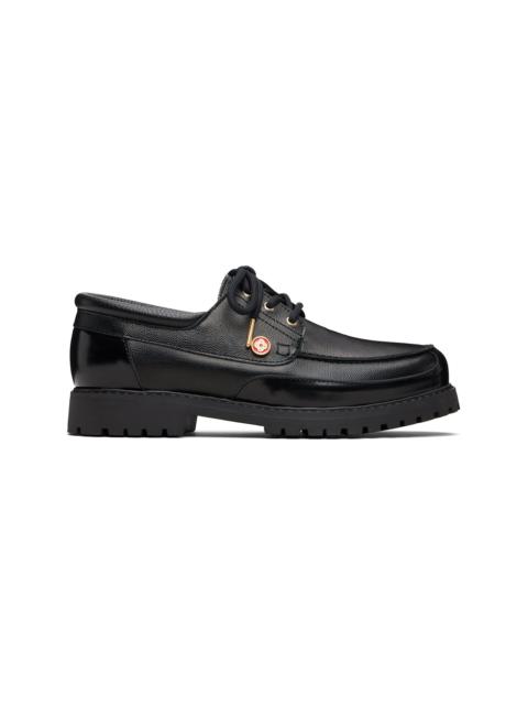 CASABLANCA Black Leather Boat Shoes