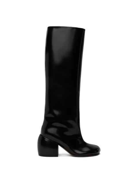 Black Polished Tall Boots