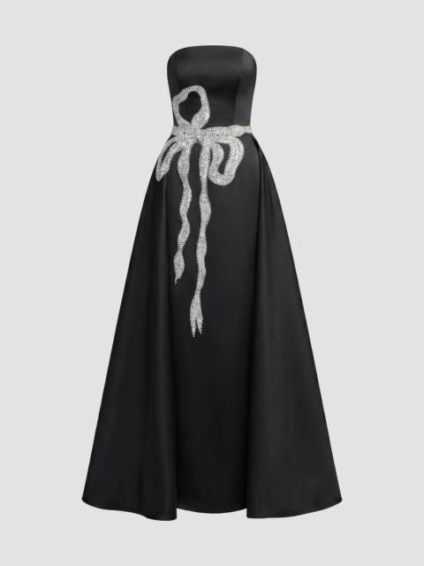 MAC DUGGAL Women's Evening Strapless Satin Gown - Black White