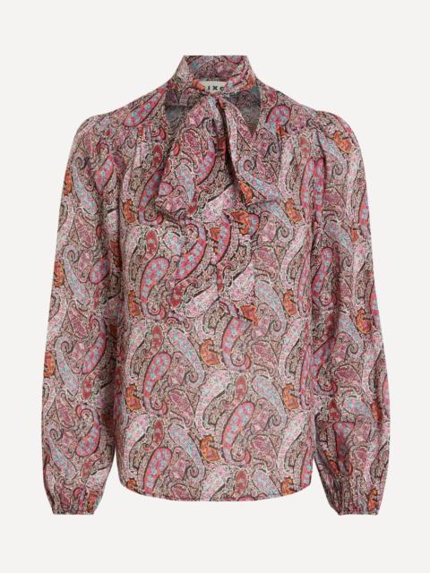 RIXO Moss Silk Blouse