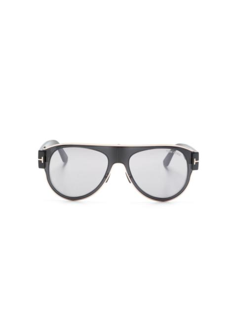 logo-plaque pilot-frame sunglasses