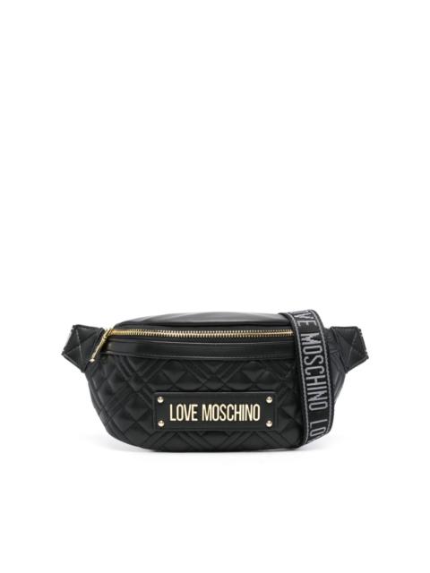 logo-plaque belt bag