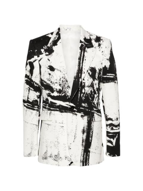 abstract-print cotton blazer