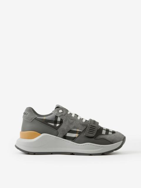 Burberry Check, Suede and Leather Sneakers