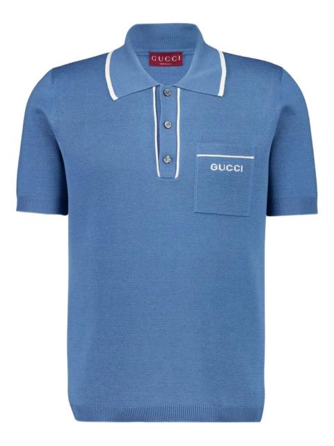 GUCCI logo-intarsia polo shirt