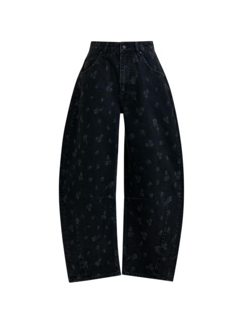 ESSENTIEL ANTWERP floral twisted barrel jeans
