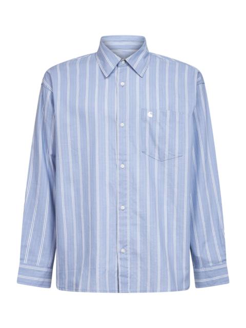 Carhartt WIP Light blue striped L/S Beale Shirt