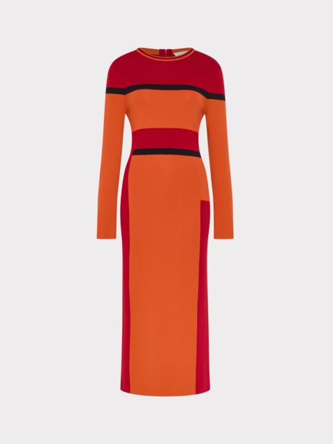MILLY Shohona Long Sleeve Midi Dress