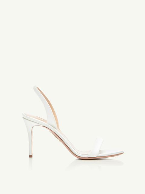 AQUAZZURA 그래서 누드 85 새틴 slingback 샌들 화이트