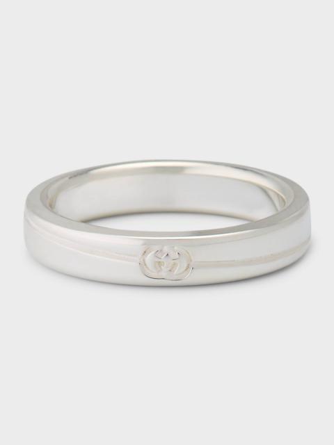 GUCCI Men's Diagonal Interlocking G Ring, 4mm