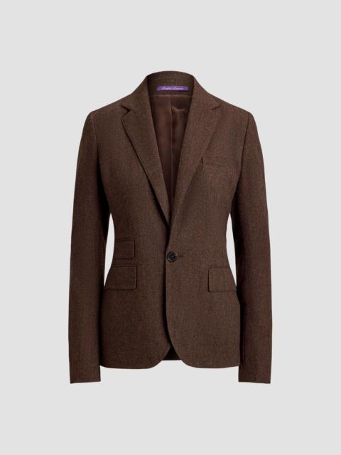 Ralph Lauren Women's Parker Herringbone Wool-Blend Jacket - Brown Rust