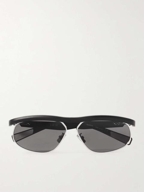 DioRider S1U Oval-Frame Acetate and Silver-Tone Sunglasses