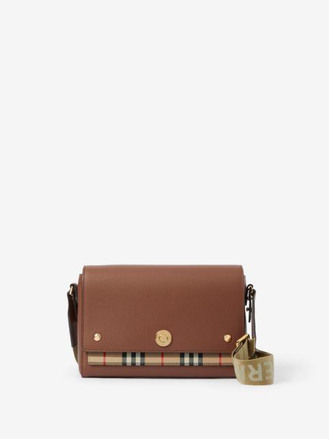 Vintage Check and Leather Note Crossbody Bag