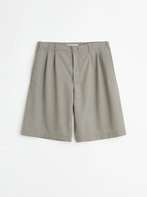 Our Legacy Ponte Shorts Frosted Moss Check Nexwool