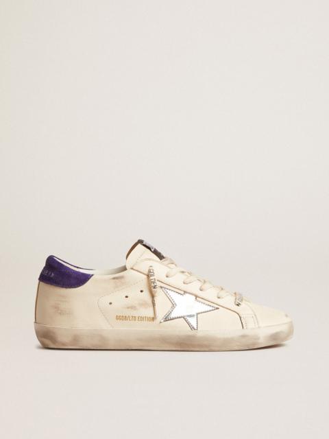 Super-Star LTD in nappa with metallic star and purple suede heel tab
