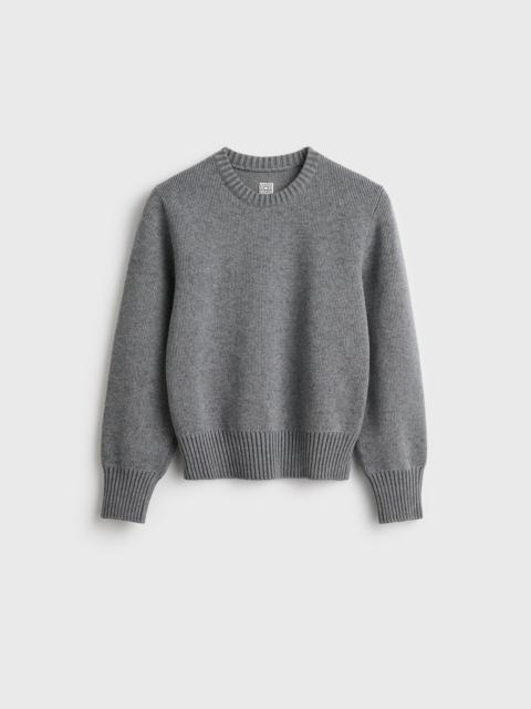 TOTEME Merino cotton crew knit grey melange
