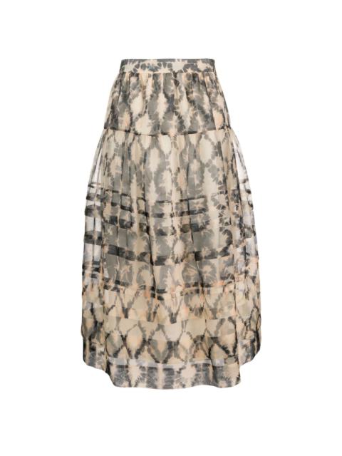 Dimitria tiered midi skirt