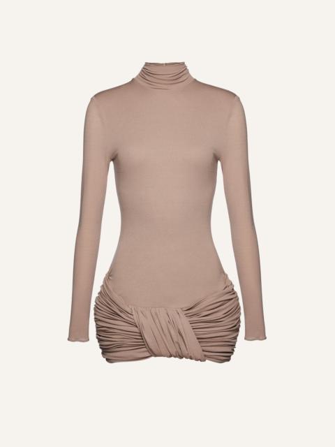 MAGDA BUTRYM Long sleeve hip dress in beige