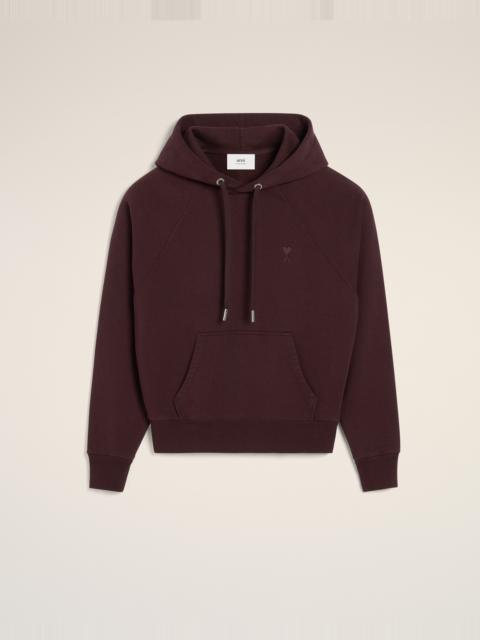 AMI Paris BURGUNDY COTTON TONAL AMI DE COEUR HOODIE