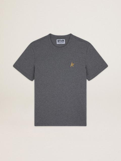 Golden Goose Men's mélange gray T-shirt with gold star on the front