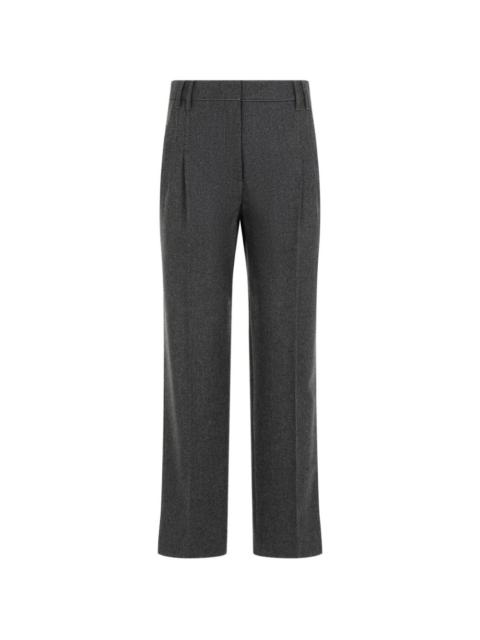 Brunello Cucinelli pleated pressed-crease trousers