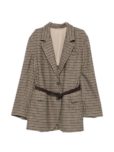 Brunello Cucinelli Brunello Cucinelli Check-pattern Belted Blazer
