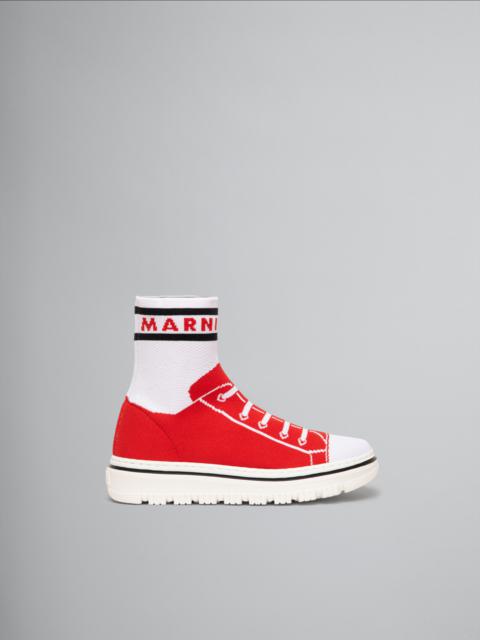 Marni TROMPE L'ŒIL JACQUARD HIGH-TOP SNEAKER