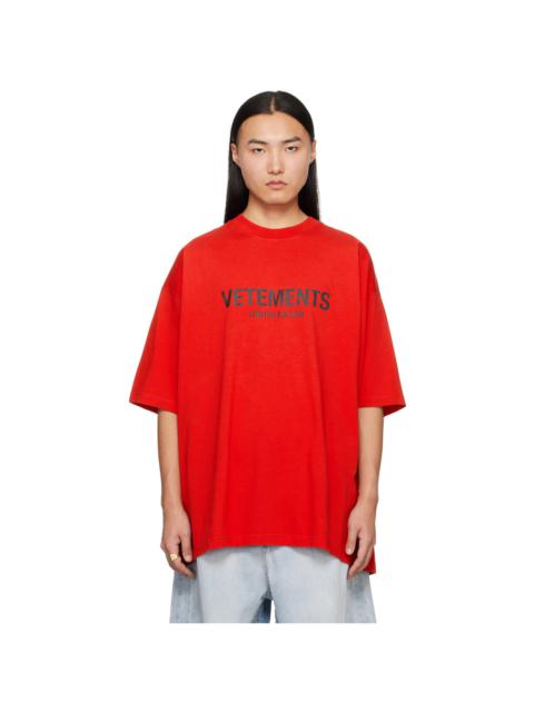 VETEMENTS Red 'Limited Edition' T-Shirt