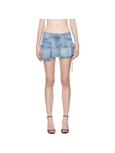 THE ATTICO Blue Fay Denim Miniskirt
