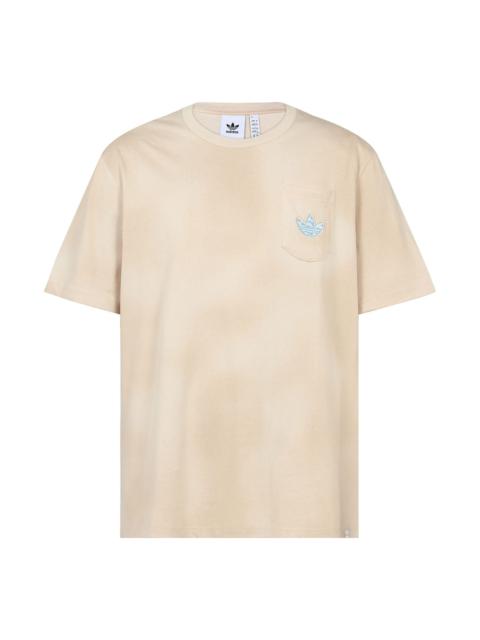 adidas Men's adidas originals Y2K Tee 2 Gradient Clouds Logo Alphabet Round Neck Sports Short Sleeve Beige 