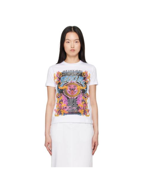 VERSACE JEANS COUTURE White Crystal Tour Logo T-shirt