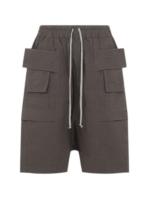 Rick Owens DRKSHDW beige cotton creatch cargo shorts