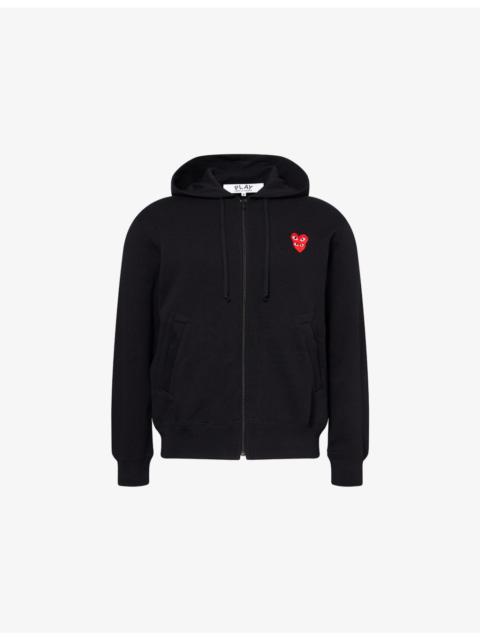 Comme des Garçons PLAY Double-Heart Embroidered Cotton Hoody