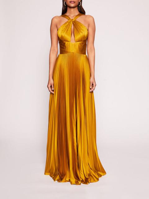 Marchesa PLEATED FOIL GOWN