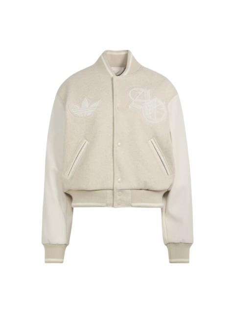 adidas (WMNS) adidas Varsity Jacket Asia Sizing 'Alumina Chalk White' KQ5837