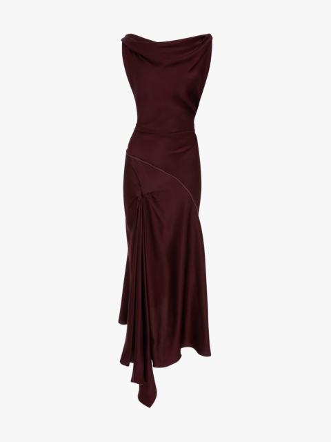 Victoria Beckham Posy Midi Dress in Burgundy
