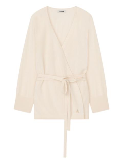 AERON Cloud belted wrap cardigan