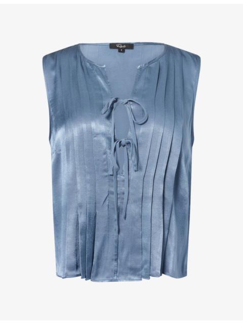 Rails Aja Pleated Satin Top