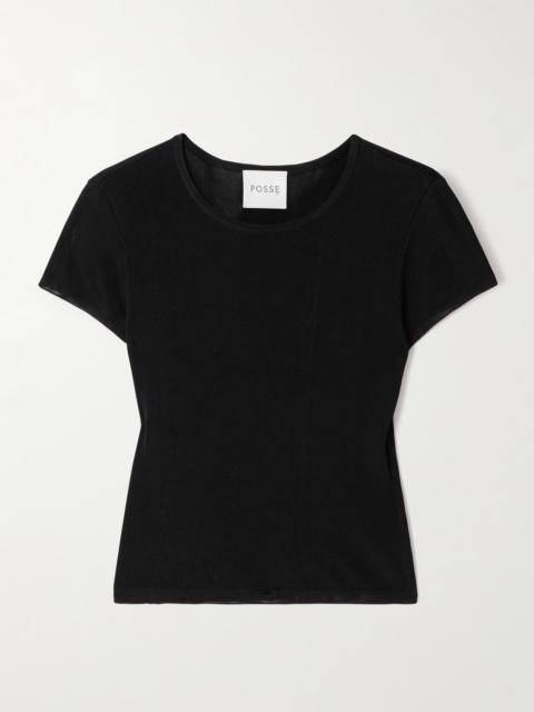 POSSE Birdie Cropped Ribbed Jersey T-shirt