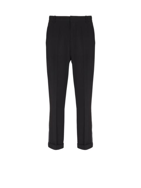 Balmain Crepe and rhinestone trousers