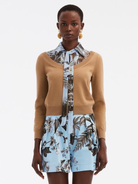 Oscar de la Renta FLORA & FAUNA PULLOVER WITH DICKIE