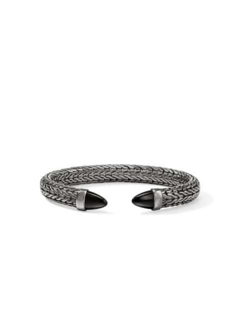 JOHN HARDY Spear 50 Flex Cuff, Dark Silver, Black Onyx