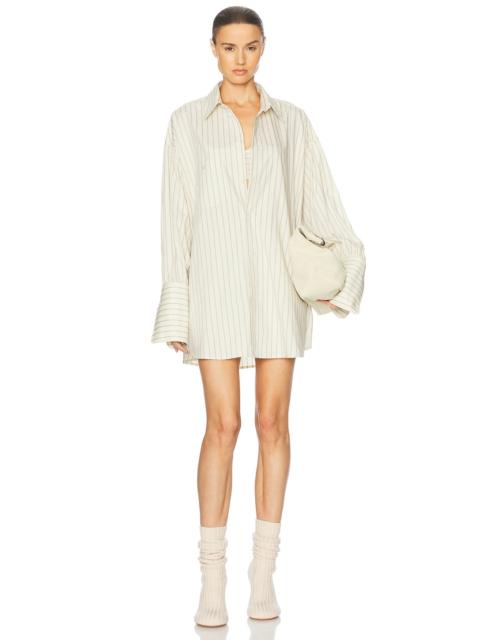 Pinstripe Poplin Oversized Shirt