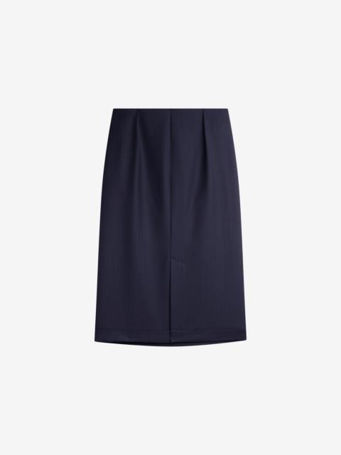 The Frankie Shop Viviana Chevron Tailored Midi Skirt - Dark Navy